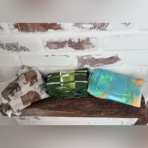 VTG Scarf Lot Of 3 Glentey & Unbranded Mix Japan Silk Varied Designs